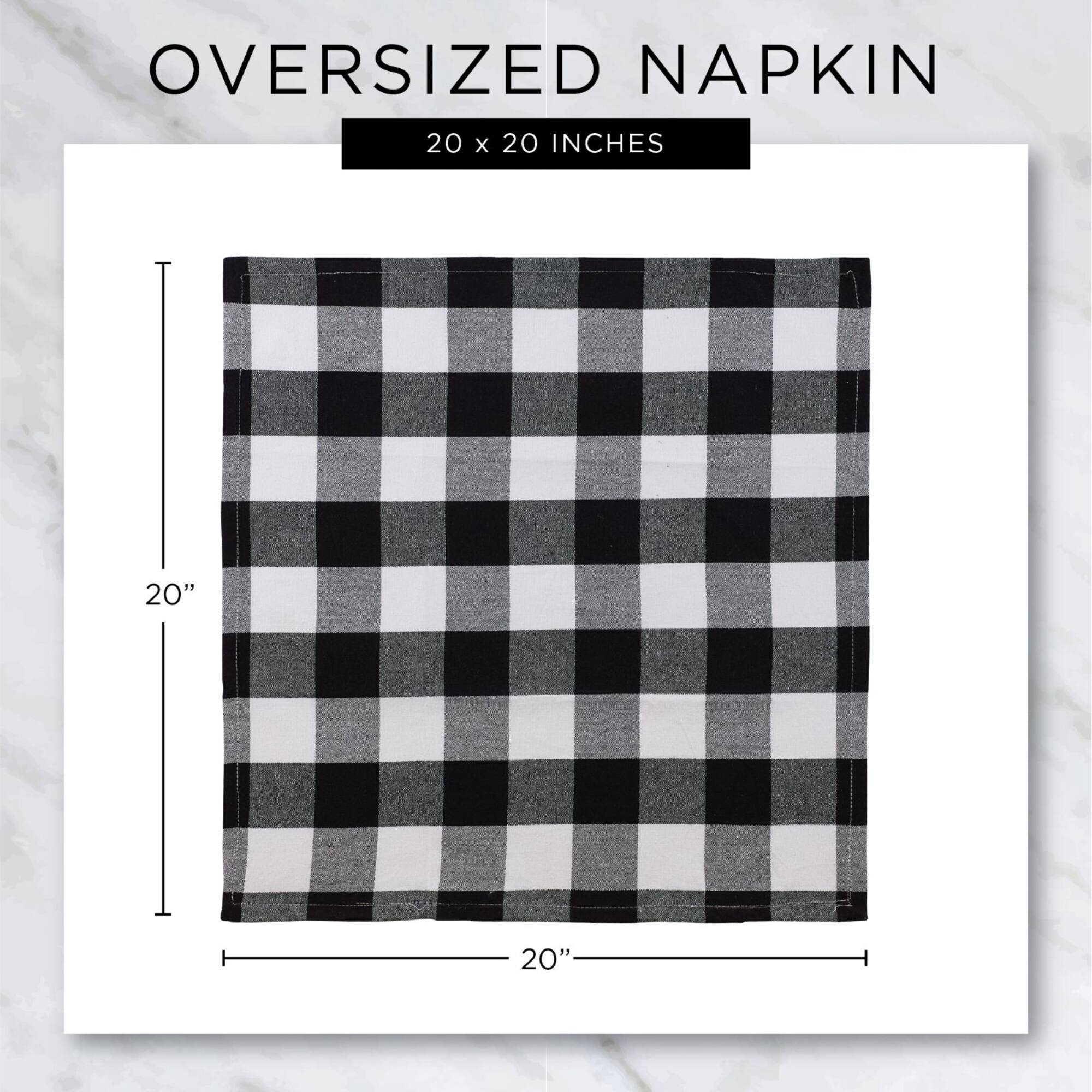 DII® Black & Semi Bleached Gingham Cloth Dinner Napkins, 6ct.
